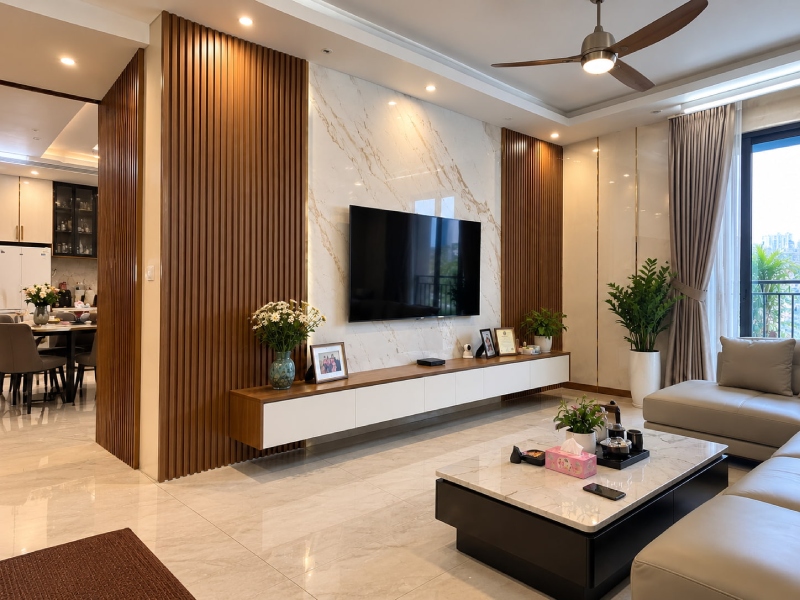 Tấm ốp phòng khách mẫu 7