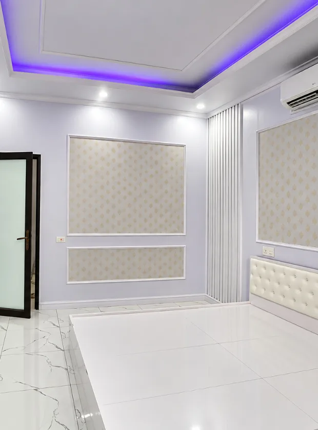 Công trình thực tế nhà chị Kim Linh: Kết hợp ốp trơn và ốp vân hoa tạo không gian thanh lịch